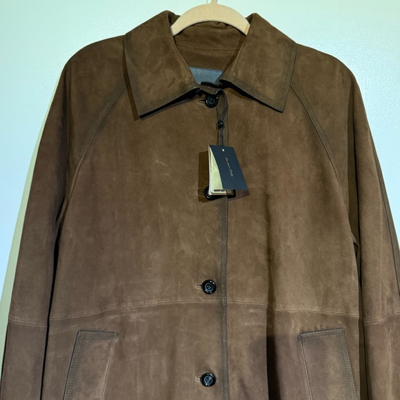 Massimo Dutti Brown Suede Trench Coat Size Small - Picture 9 of 14